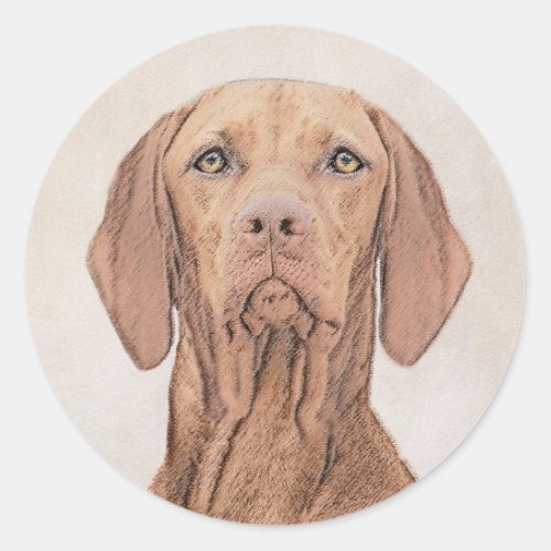 Vizsla Painting _ Cute Original Dog Art Classic Round Sticker