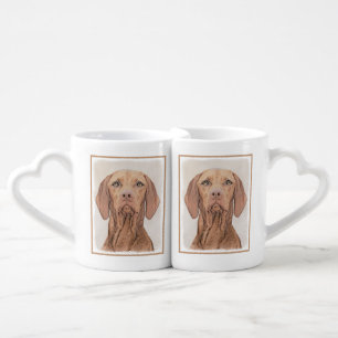 Vizsla Painting - Cute Original Dog Art Coffee Mug Set