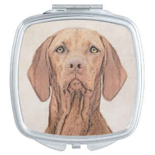 Vizsla Painting - Cute Original Dog Art Compact Mirror