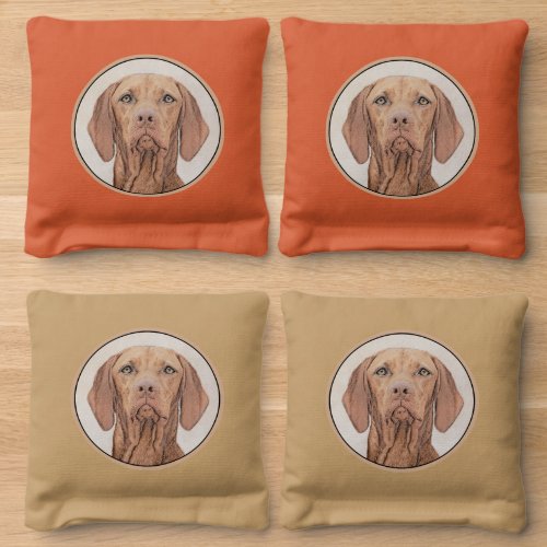 Vizsla Painting _ Cute Original Dog Art Cornhole Bags