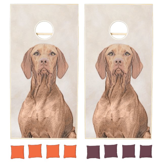 Vizsla Painting - Cute Original Dog Art Cornhole Set (Set)