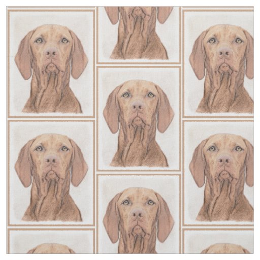 Vizsla Painting - Cute Original Dog Art Fabric