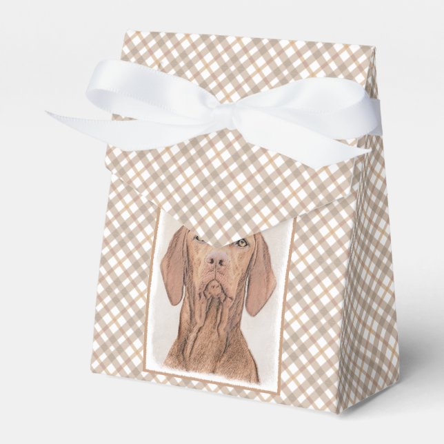 Vizsla Painting - Cute Original Dog Art Favor Boxes (Front Side)