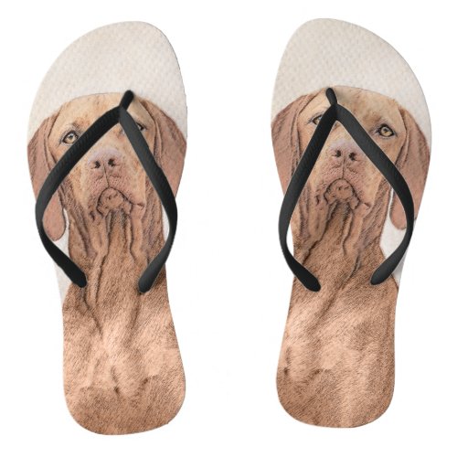 Vizsla Painting _ Cute Original Dog Art Flip Flops