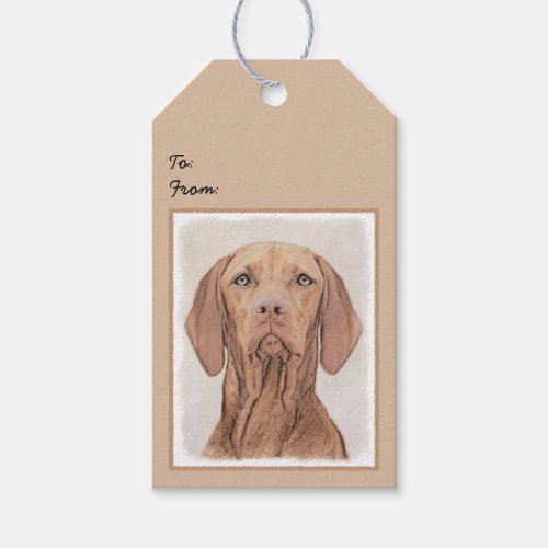 Vizsla Painting _ Cute Original Dog Art Gift Tags