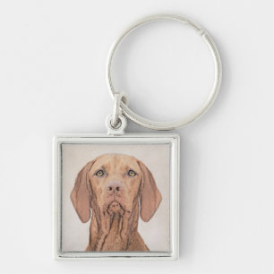Vizsla Painting - Cute Original Dog Art Keychain