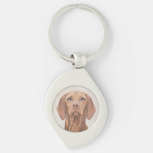 Vizsla Painting - Cute Original Dog Art Keychain