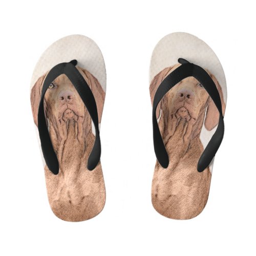 Vizsla Painting _ Cute Original Dog Art Kids Flip Flops