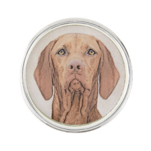 Vizsla Painting - Cute Original Dog Art Lapel Pin