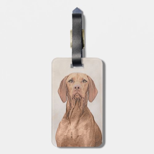 Vizsla Painting _ Cute Original Dog Art Luggage Tag