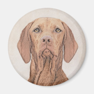 Vizsla Painting - Cute Original Dog Art Magnet