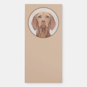 Vizsla Painting - Cute Original Dog Art Magnetic Notepad