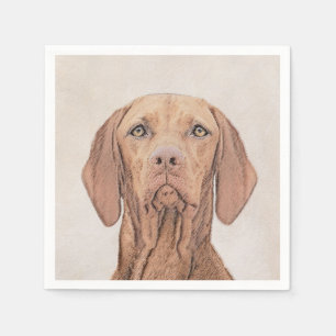Vizsla Painting - Cute Original Dog Art Napkins