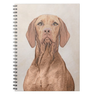 Vizsla Painting - Cute Original Dog Art Notebook
