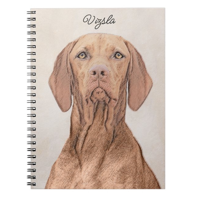 Vizsla Painting - Cute Original Dog Art Notebook (Front)