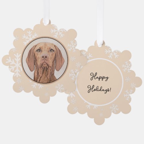 Vizsla Painting _ Cute Original Dog Art Ornament Card