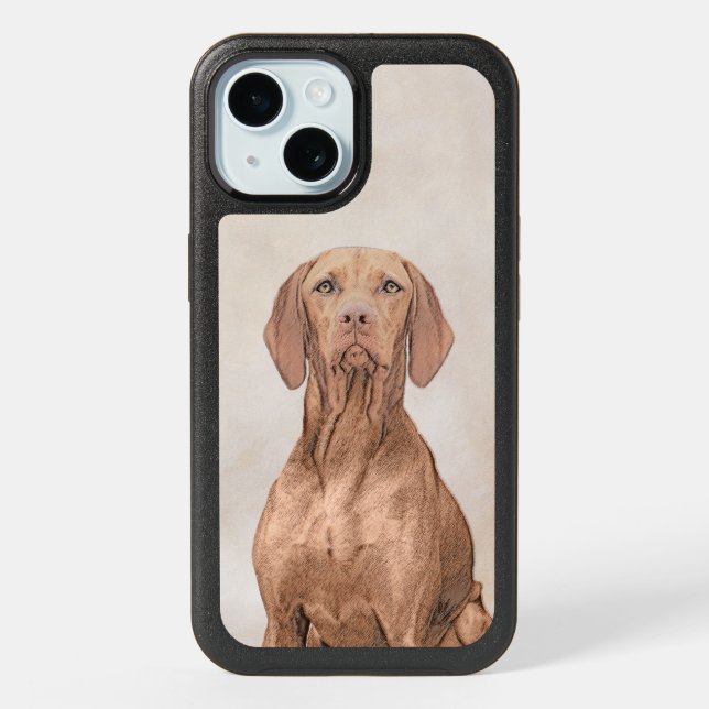 Vizsla Painting - Cute Original Dog Art OtterBox i iPhone 15 Case (Back)