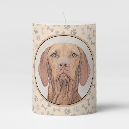 Vizsla Painting _ Cute Original Dog Art Pillar Candle