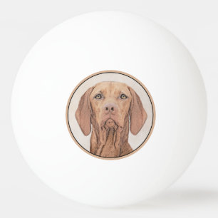 Vizsla Painting - Cute Original Dog Art Ping Pong Ball