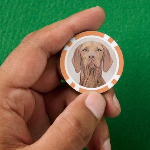 Vizsla Painting - Cute Original Dog Art Poker Chips