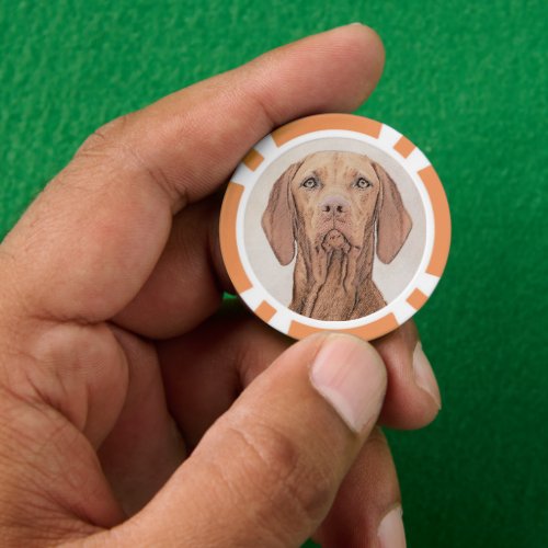 Vizsla Painting _ Cute Original Dog Art Poker Chips