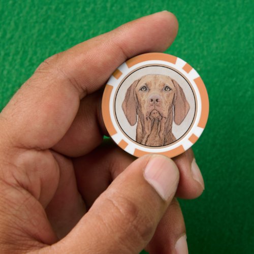 Vizsla Painting _ Cute Original Dog Art Poker Chips