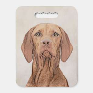 Vizsla Painting - Cute Original Dog Art Seat Cushion