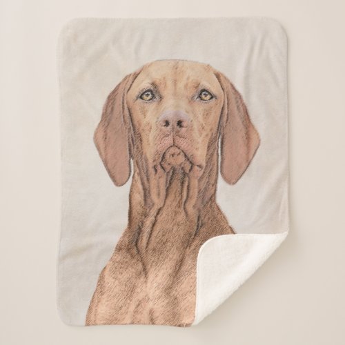 Vizsla Painting _ Cute Original Dog Art Sherpa Blanket