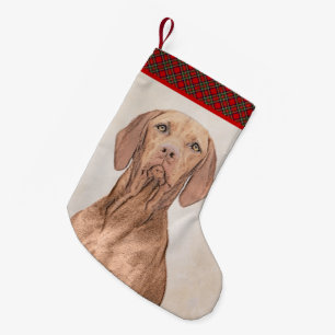 Vizsla Painting - Cute Original Dog Art Small Christmas Stocking