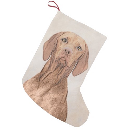 Vizsla Painting _ Cute Original Dog Art Small Christmas Stocking