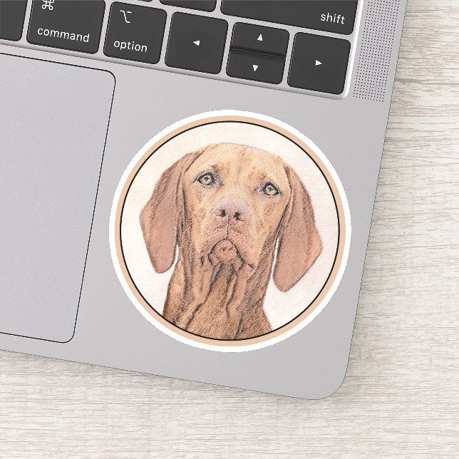 Vizsla Painting - Cute Original Dog Art Sticker (Detail)
