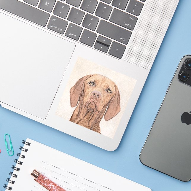 Vizsla Painting - Cute Original Dog Art Sticker (Laptop w/ iPhone)