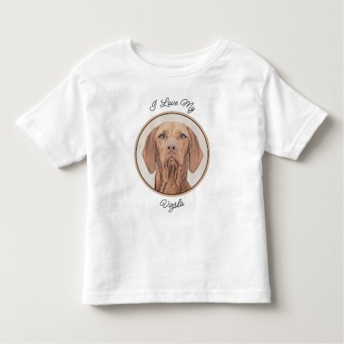 Vizsla Painting _ Cute Original Dog Art Toddler T_shirt