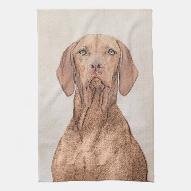 Vizsla Painting - Cute Original Dog Art Towel (Vertical)