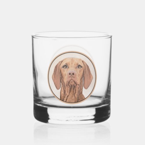 Vizsla Painting _ Cute Original Dog Art Whiskey Glass