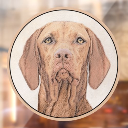 Vizsla Painting _ Cute Original Dog Art Window Cling