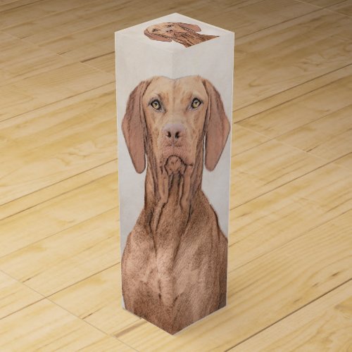 Vizsla Painting _ Cute Original Dog Art Wine Box