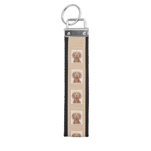 Vizsla Painting - Cute Original Dog Art Wrist Keychain