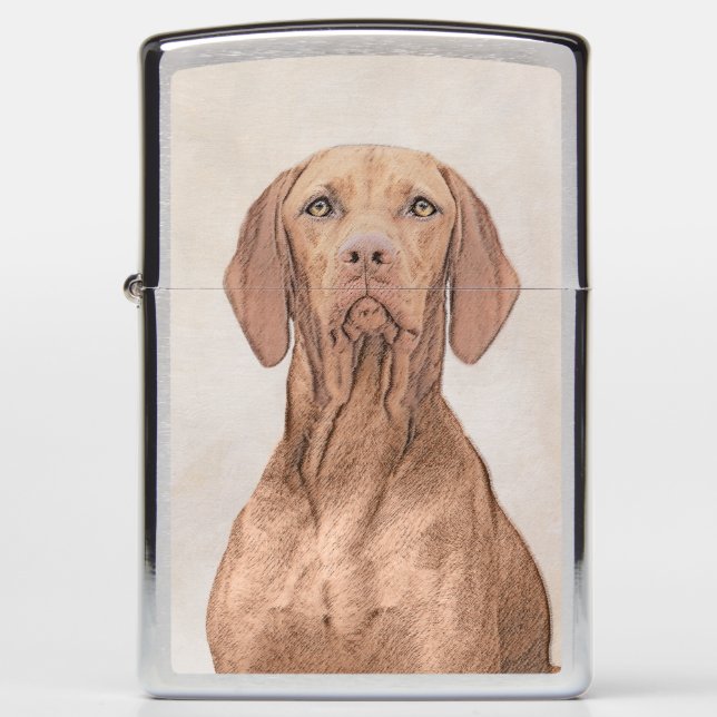 Vizsla Painting - Cute Original Dog Art Zippo Lighter (Front)