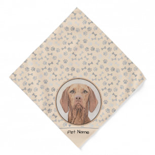 Vizsla Painting Golden Rust Cute Original Dog Art Bandana