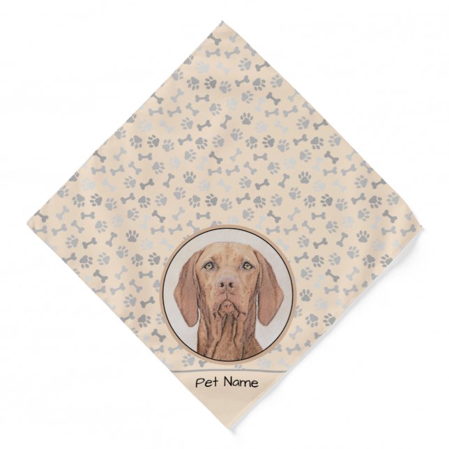 Vizsla Painting Golden Rust Cute Original Dog Art Bandana (Front)