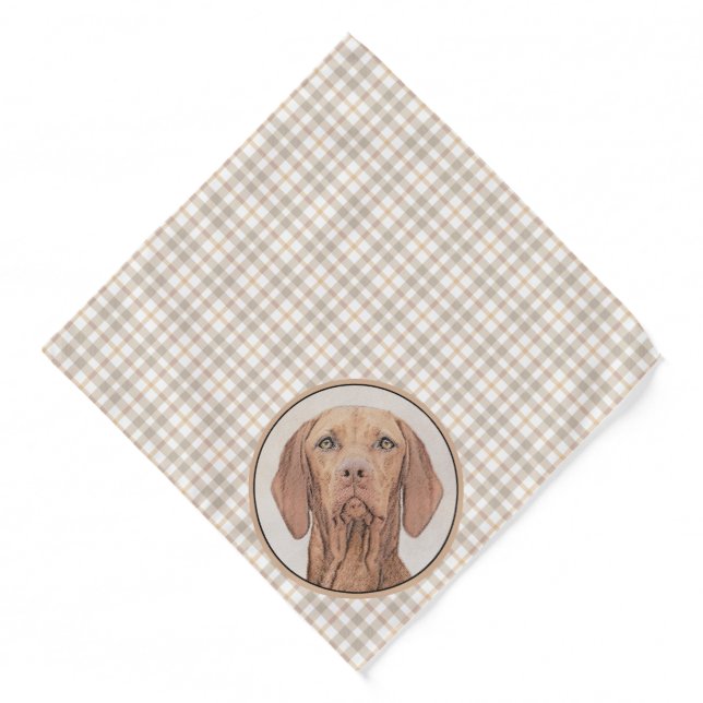 Vizsla Painting Golden Rust Cute Original Dog Art Bandana (Front)