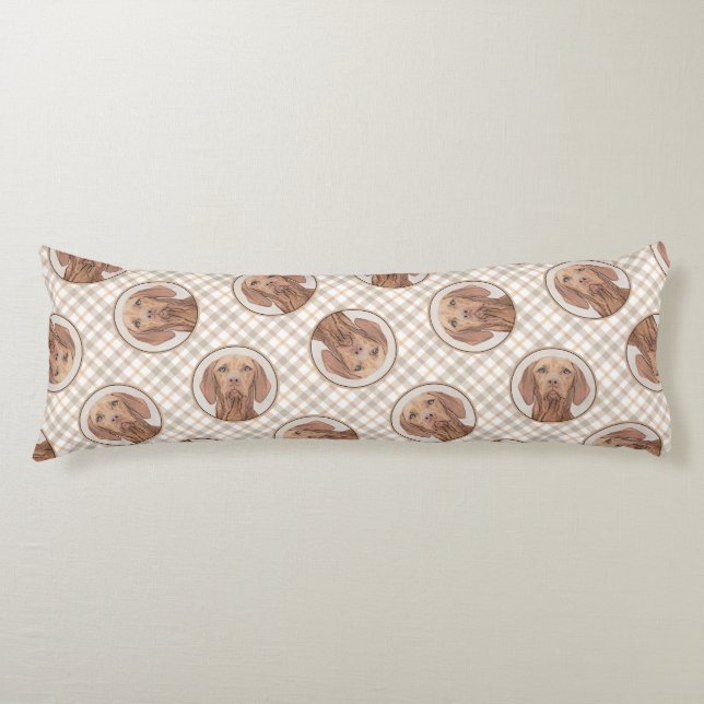 Vizsla Painting Golden Rust Cute Original Dog Art Body Pillow (Front)