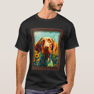 Vizsla Painting Sunflower Flower Mom Women Floral  T-Shirt