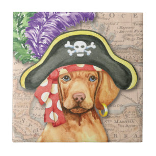 Vizsla Pirate Ceramic Tile