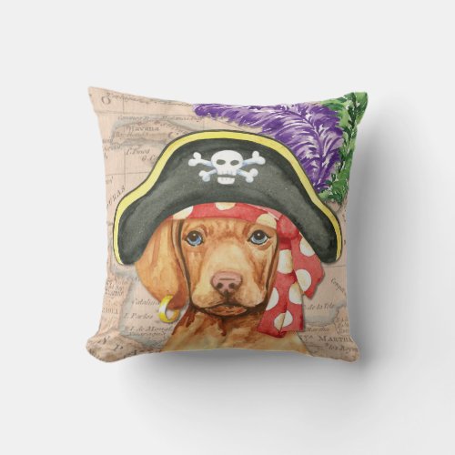 Vizsla Pirate Throw Pillow