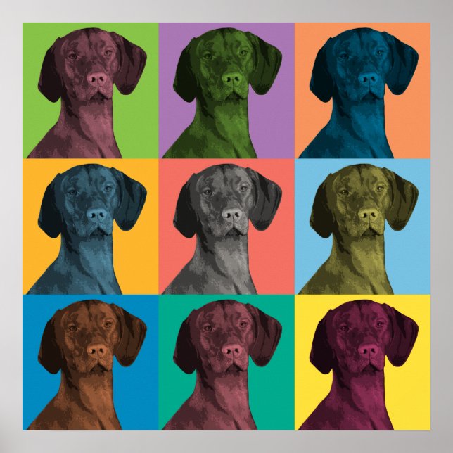 Vizsla Pop-Art Poster (Front)