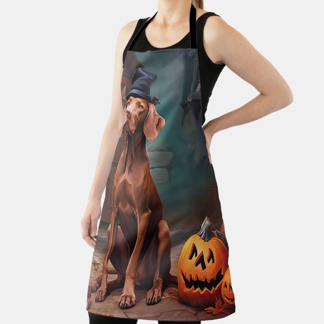 Vizsla Pumpkins Halloween Scary  Apron (Insitu)
