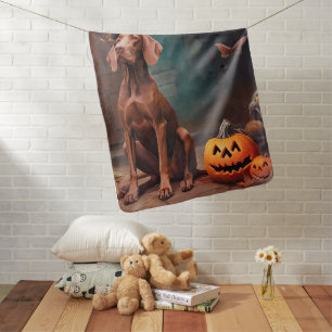 Vizsla Pumpkins Halloween Scary Baby Blanket