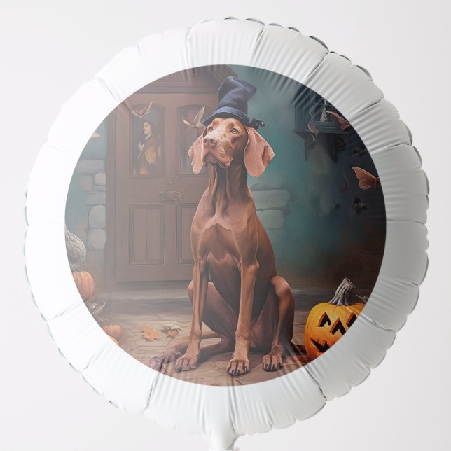 Vizsla Pumpkins Halloween Scary  Balloon (Front)